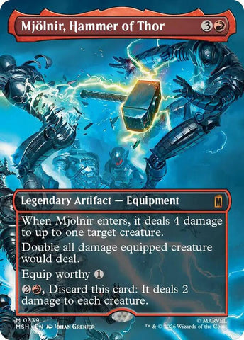 Mjolnir, Hammer of Thor (Borderless) (0339) (Foil) (Marvel Super Heroes)(MSH)(339)(M)