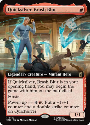 Quicksilver, Brash Blur (Extended Art) (Foil) (Marvel Super Heroes)(MSH)(412)(R)