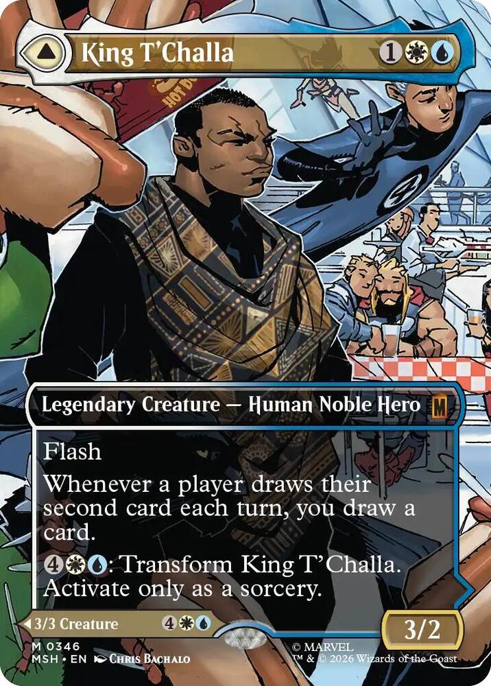 King T'Challa (Borderless) (0346) (Foil) (Marvel Super Heroes)(MSH)(346)(M)