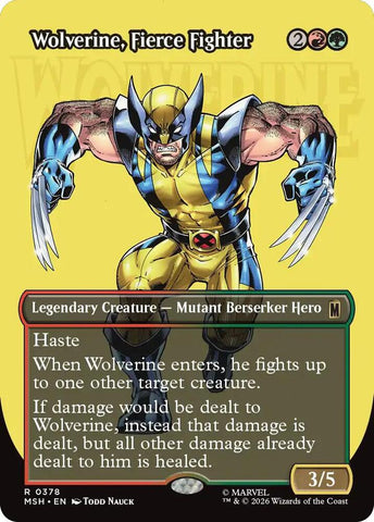 Wolverine, Fierce Fighter (Borderless) (Foil) (Marvel Super Heroes)(MSH)(378)(R)