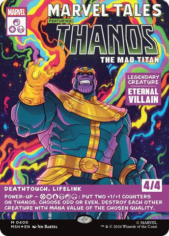 Thanos, The Mad Titan (Borderless) (0400) (Foil) (Marvel Super Heroes)(MSH)(400)(M)