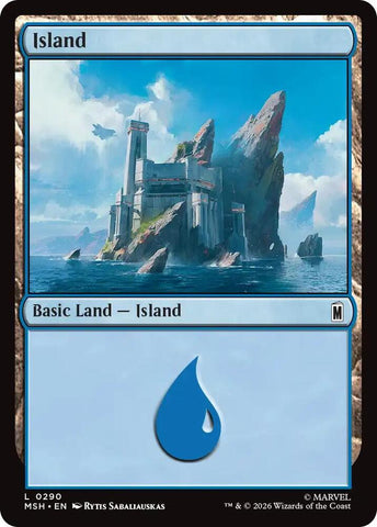 Island (0290) (Foil) (Marvel Super Heroes)(MSH)(290)(L)
