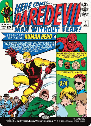 Daredevil, Man Without Fear (Borderless) (0398) (Foil) (Marvel Super Heroes)(MSH)(398)(R)