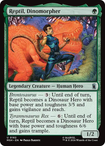 Reptil, Dinomorpher (Foil) (Marvel Super Heroes)(MSH)(182)(U)