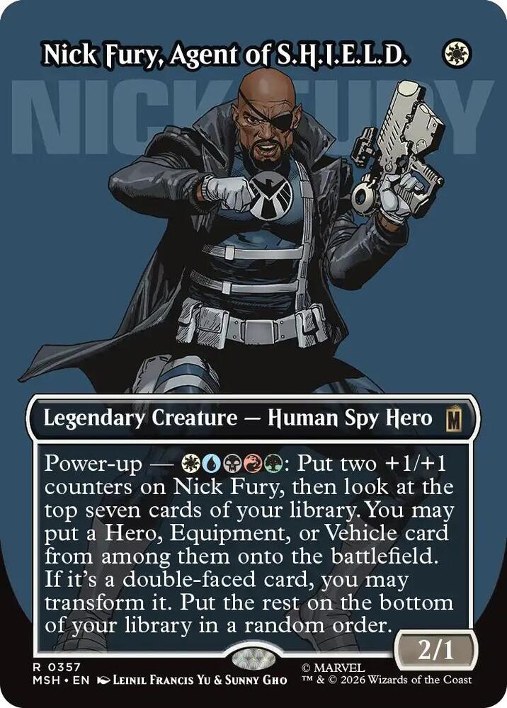 Nick Fury, Agent of S.H.I.E.L.D. (Borderless) (0357) (Foil) (Marvel Super Heroes)(MSH)(357)(R)