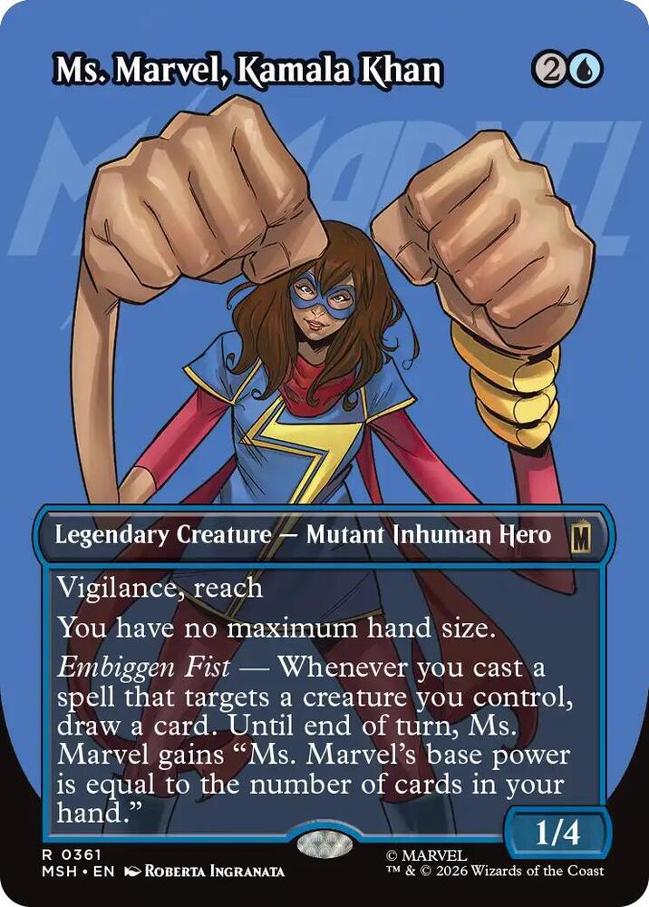 Ms. Marvel, Kamala Khan (Borderless) (Foil) (Marvel Super Heroes)(MSH)(361)(R)