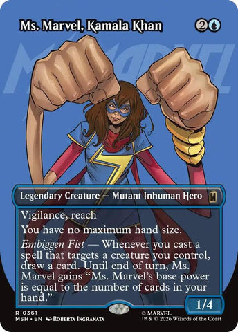 Ms. Marvel, Kamala Khan (Borderless) (Foil) (Marvel Super Heroes)(MSH)(361)(R)