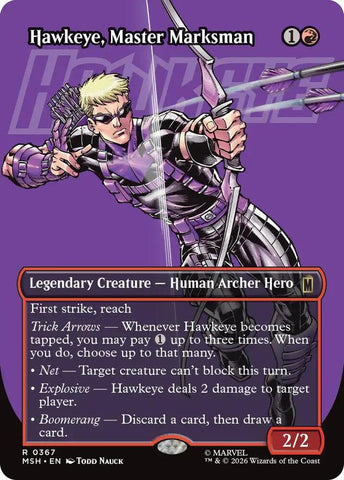 Hawkeye, Master Marksman (Borderless) (Foil) (Marvel Super Heroes)(MSH)(367)(R)