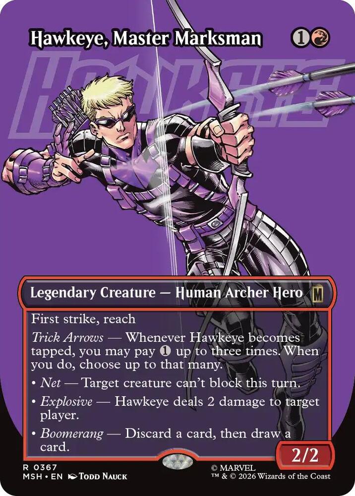 Hawkeye, Master Marksman (Borderless) (Marvel Super Heroes)(MSH)(367)(R)