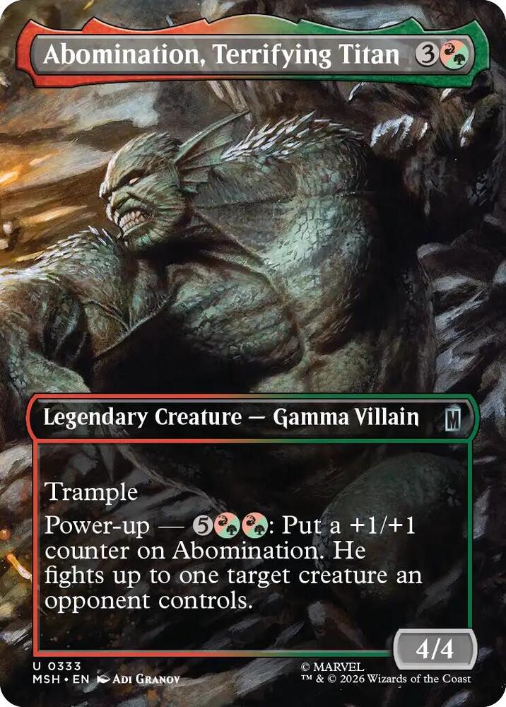 Abomination, Terrifying Titan (Borderless) (Marvel Super Heroes)(MSH)(333)(U)