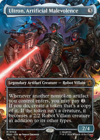 Ultron, Artificial Malevolence (Borderless) (0344) (Foil) (Marvel Super Heroes)(MSH)(344)(M)