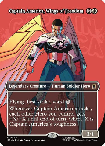 Captain America, Wings of Freedom (Borderless) (Foil) (Marvel Super Heroes)(MSH)(353)(R)