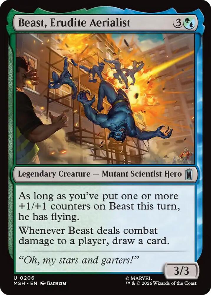 Beast, Erudite Aerialist (Foil) (Marvel Super Heroes)(MSH)(206)(U)