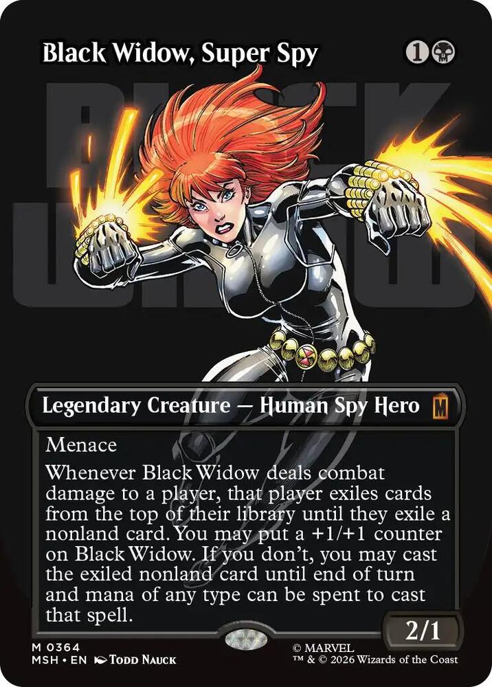 Black Widow, Super Spy (Borderless) (0364) (Foil) (Marvel Super Heroes)(MSH)(364)(M)