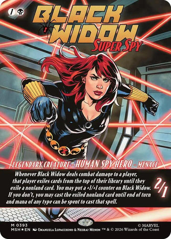 Black Widow, Super Spy (Borderless) (0393) (Foil) (Marvel Super Heroes)(MSH)(393)(M)