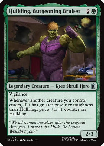 Hulkling, Burgeoning Bruiser (Foil) (Marvel Super Heroes)(MSH)(173)(U)