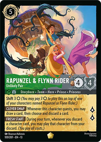 Rapunzel & Flynn Rider - Unlikely Pair (Cold Foil) (Attack of the Vine!)(13-100/204)(L)
