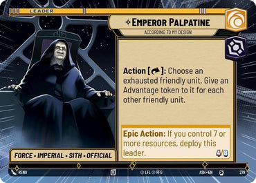 Emperor Palpatine - According to My Design (Hyperspace) (Ashes of the Empire)(ASH-279)(S)