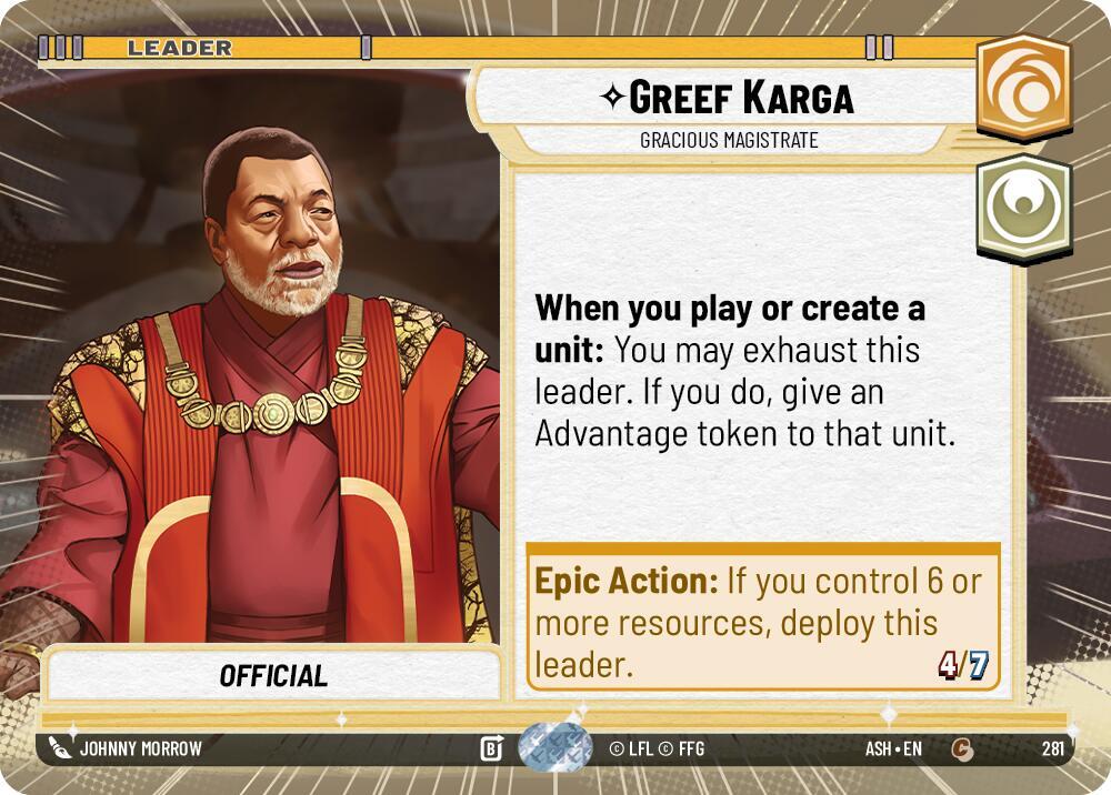 Greef Karga - Gracious Magistrate (Hyperspace) (Ashes of the Empire)(ASH-281)(C)