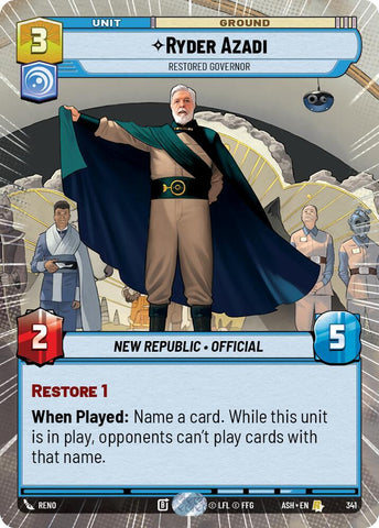 Ryder Azadi - Restored Governor (Hyperspace) (Ashes of the Empire)(ASH-341)(R)