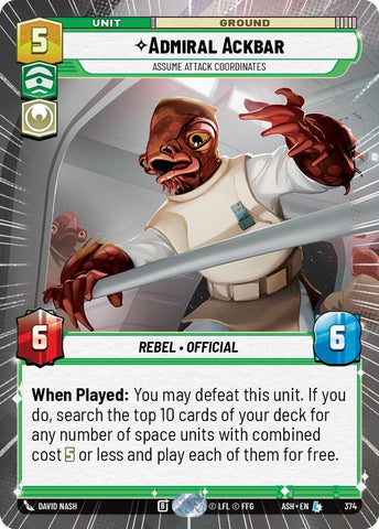 Admiral Ackbar - Assume Attack Coordinates (Hyperspace) (Ashes of the Empire)(ASH-374)(L)