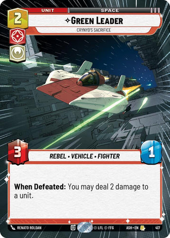 Green Leader - Crynyd's Sacrifice (Hyperspace) (Ashes of the Empire)(ASH-417)(R)