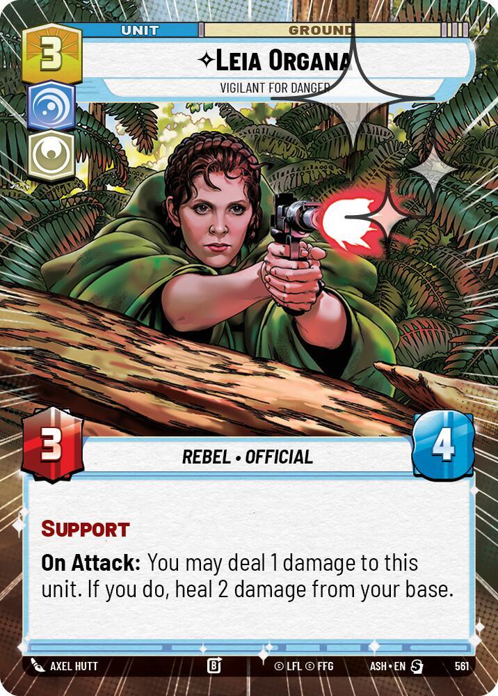 Leia Organa - Vigilant for Danger (Hyperspace Foil) - Foil (Ashes of the Empire)(ASH-561)(S)