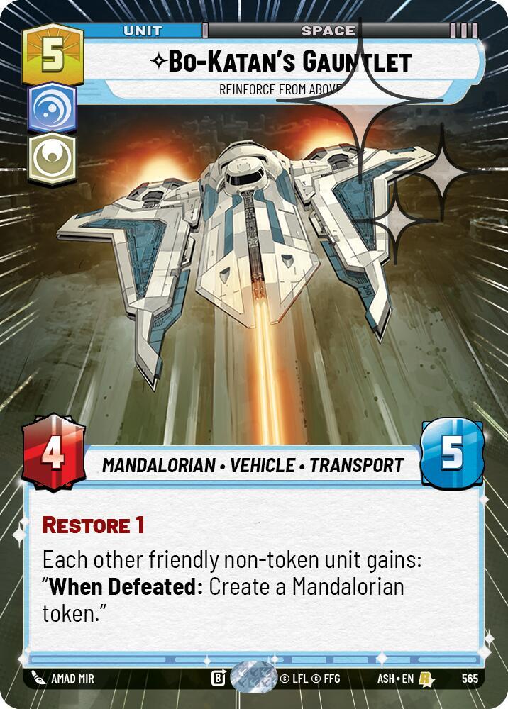 Bo-Katan's Gauntlet - Reinforce from Above (Hyperspace Foil) - Foil (Ashes of the Empire)(ASH-565)(R)