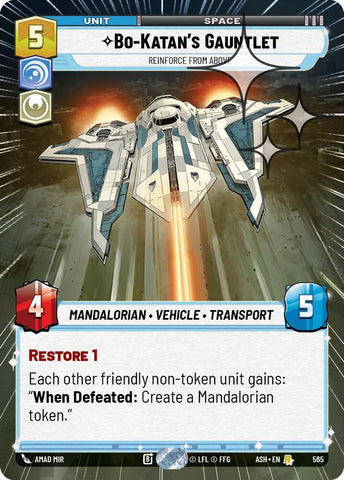 Bo-Katan's Gauntlet - Reinforce from Above (Hyperspace Foil) - Foil (Ashes of the Empire)(ASH-565)(R)