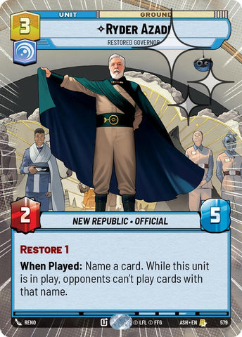 Ryder Azadi - Restored Governor (Hyperspace Foil) - Foil (Ashes of the Empire)(ASH-579)(R)