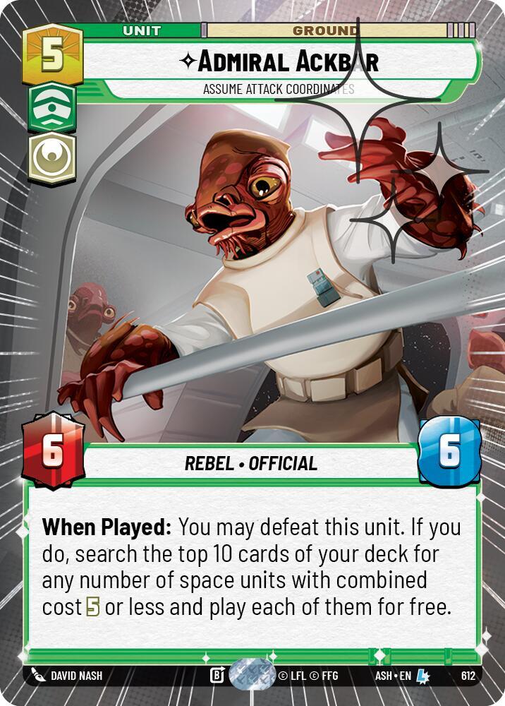 Admiral Ackbar - Assume Attack Coordinates (Hyperspace Foil) - Foil (Ashes of the Empire)(ASH-612)(L)