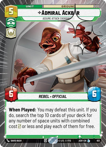 Admiral Ackbar - Assume Attack Coordinates (Hyperspace Foil) - Foil (Ashes of the Empire)(ASH-612)(L)