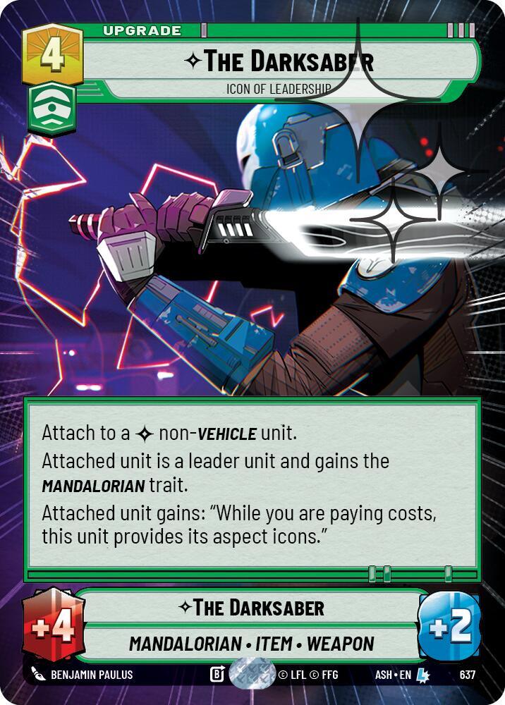 The Darksaber - Icon of Leadership (Hyperspace Foil) - Foil (Ashes of the Empire)(ASH-637)(L)