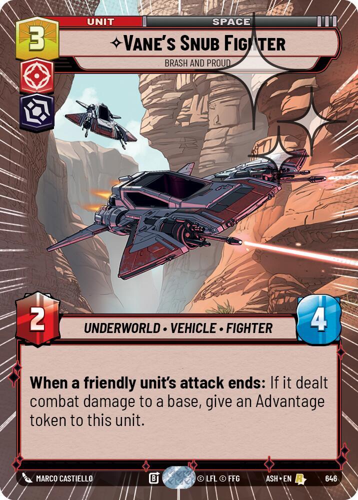 Vane's Snub Fighter - Brash and Proud (Hyperspace Foil) - Foil (Ashes of the Empire)(ASH-646)(R)