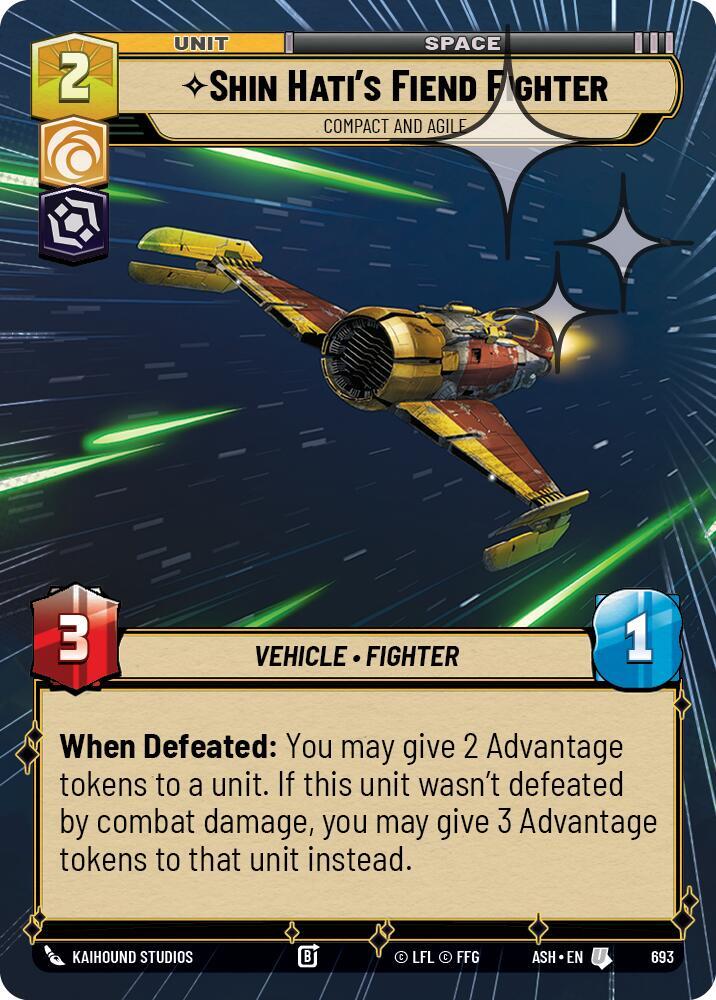 Shin Hati's Fiend Fighter - Compact and Agile (Hyperspace Foil) (Ashes of the Empire)(ASH-693)(U)