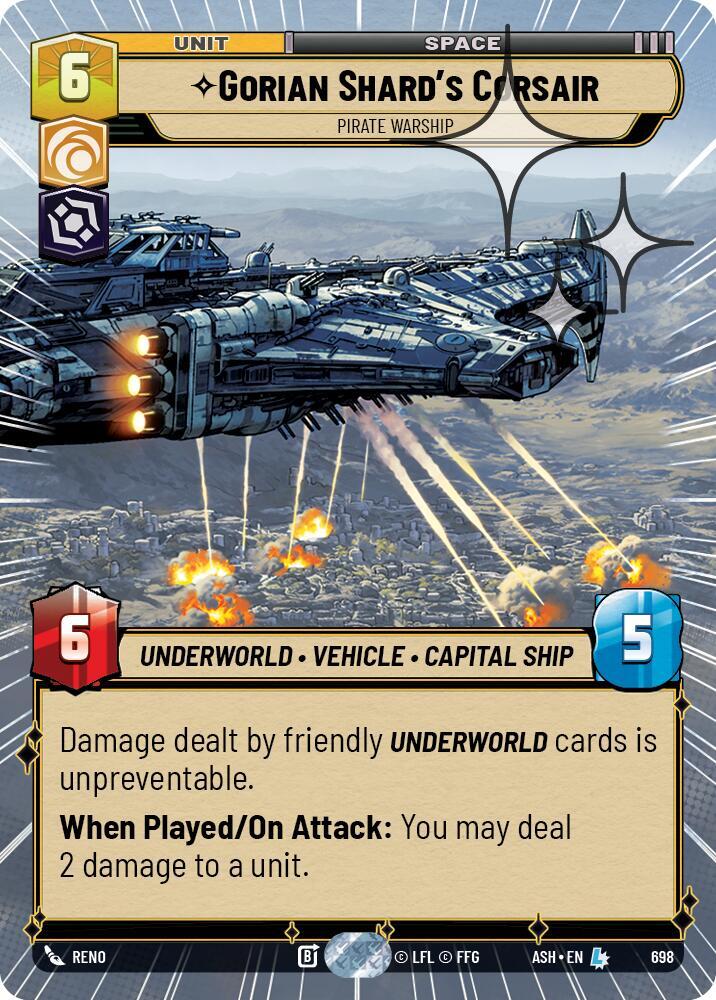Gorian Shard's Corsair - Pirate Warship (Hyperspace Foil) - Foil (Ashes of the Empire)(ASH-698)(L)