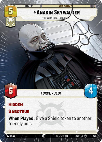 Anakin Skywalker - You Were Right About Me (Hyperspace Foil) - Foil (Ashes of the Empire)(ASH-757)(S)