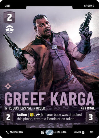 Greef Karga - Introductions are in Order (Prestige) (Ashes of the Empire)(ASH-802)(U)