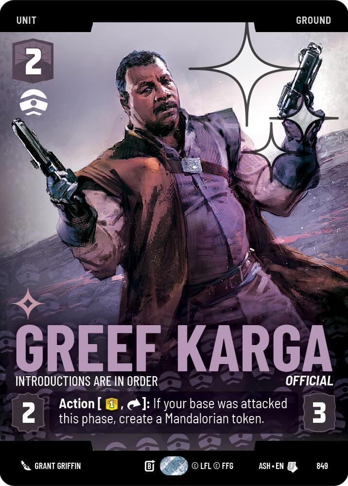 Greef Karga - Introductions are in Order (Prestige Foil) (Ashes of the Empire)(ASH-849)(U)