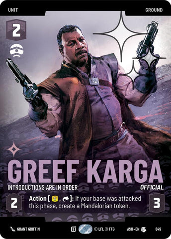 Greef Karga - Introductions are in Order (Prestige Foil) (Ashes of the Empire)(ASH-849)(U)