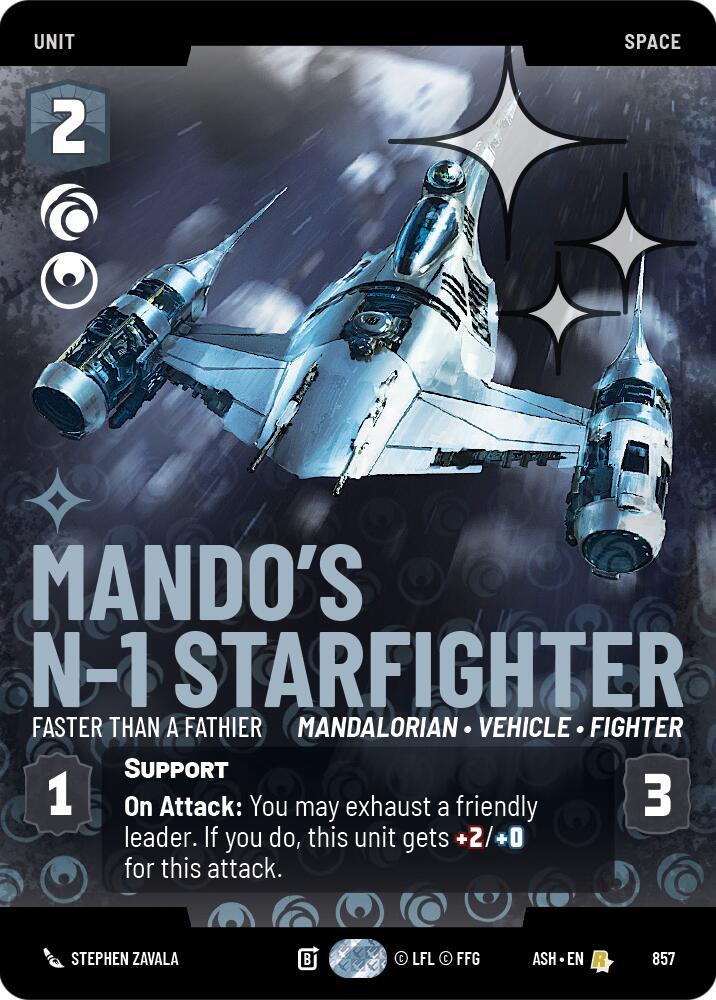 Mando's N-1 Starfighter - Faster than a Fathier (Prestige Foil) - Foil (Ashes of the Empire)(ASH-857)(R)