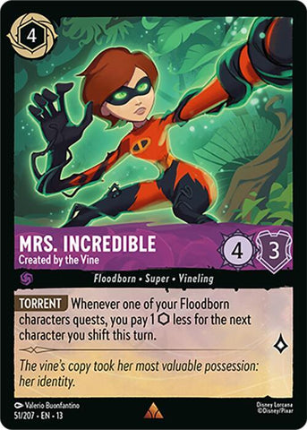 Mrs. Incredible - Created by the Vine (Cold Foil) (Attack of the Vine!)(13-51/204)(R)