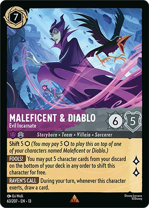 Maleficent & Diablo - Evil Incarnate (Cold Foil) (Attack of the Vine!)(13-63/204)(R)