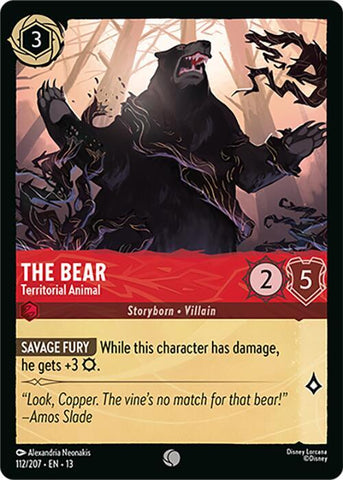 The Bear - Territorial Animal (Cold Foil) (Attack of the Vine!)(13-112/204)(C)