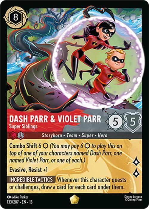 Dash Parr & Violet Parr - Super Siblings (Cold Foil) (Attack of the Vine!)(13-133/204)(L)