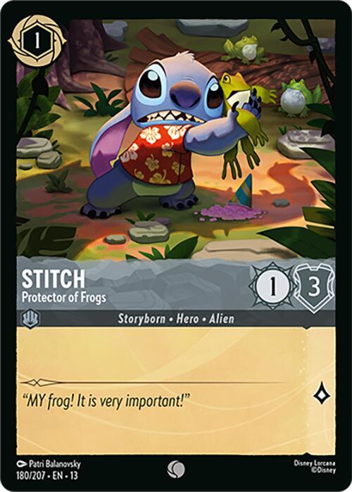 Stitch - Protector of Frogs (Cold Foil) (Attack of the Vine!)(13-180/204)(C)