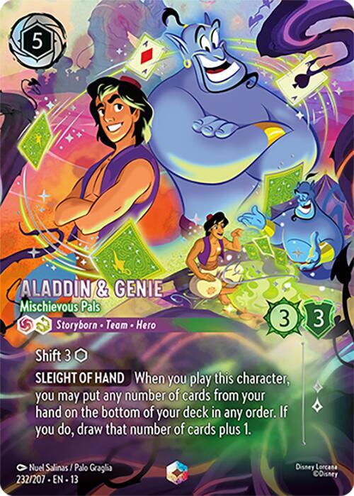 Aladdin & Genie - Mischievous Pals (Enchanted) (Holofoil) (Attack of the Vine!)(13-232/204)(EN)