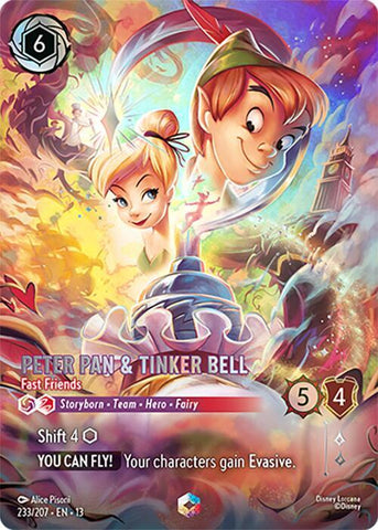 Peter Pan & Tinker Bell - Fast Friends (Enchanted) (Holofoil) (Attack of the Vine!)(13-233/204)(EN)