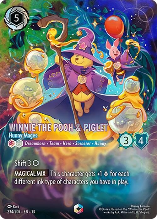 Winnie the Pooh & Piglet - Hunny Mages (Enchanted) (Holofoil) (Attack of the Vine!)(13-234/204)(EN)