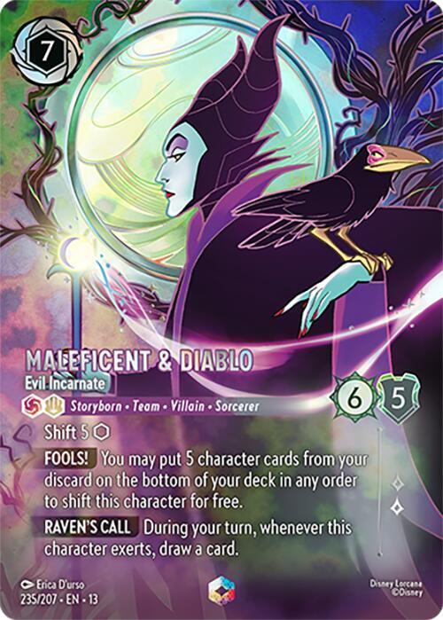 Maleficent & Diablo - Evil Incarnate (Enchanted) (Holofoil) (Attack of the Vine!)(13-235/204)(EN)